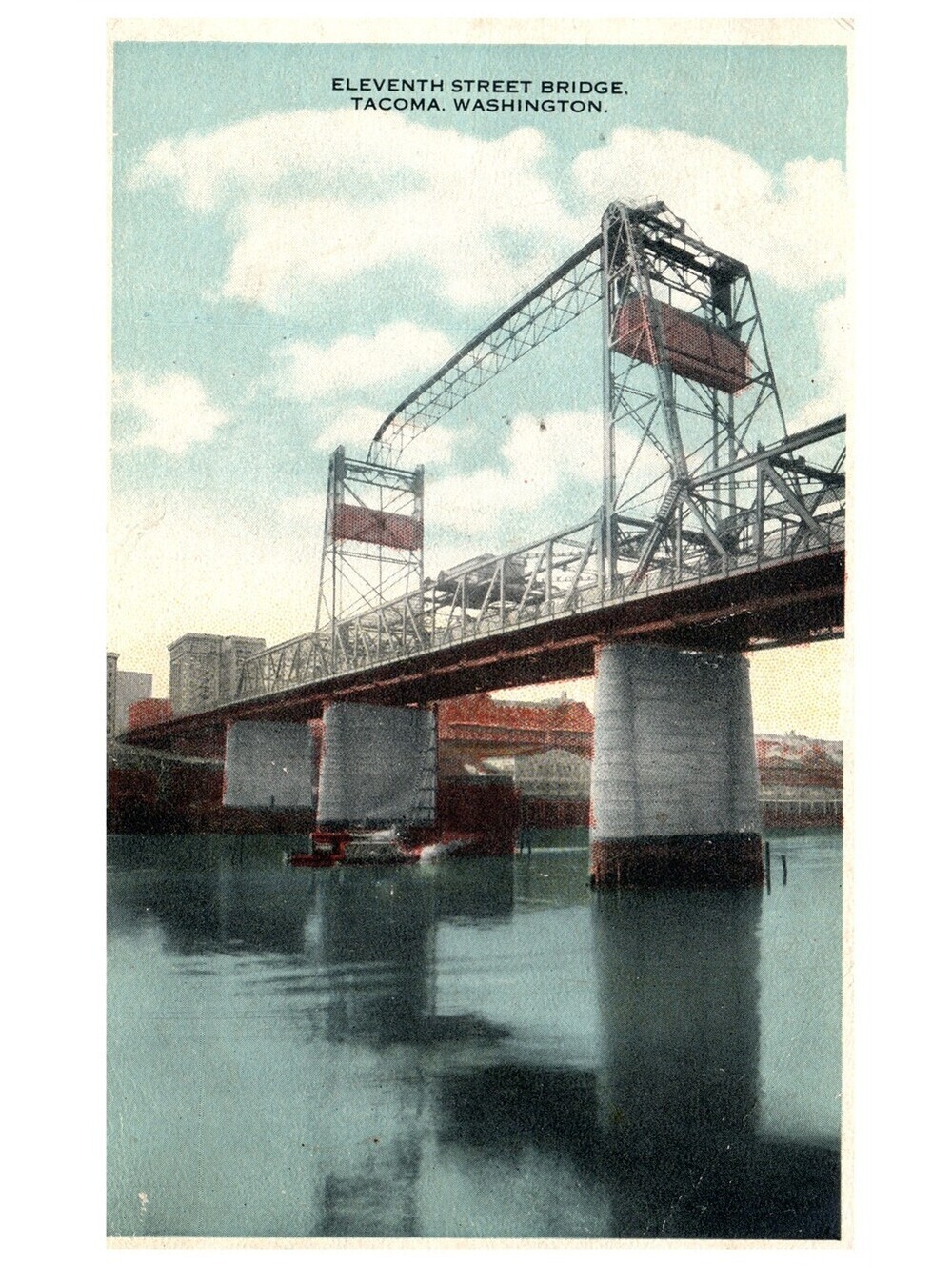 Vintage Postcard 1916 Eleventh Street Bridge Tacoma Washington